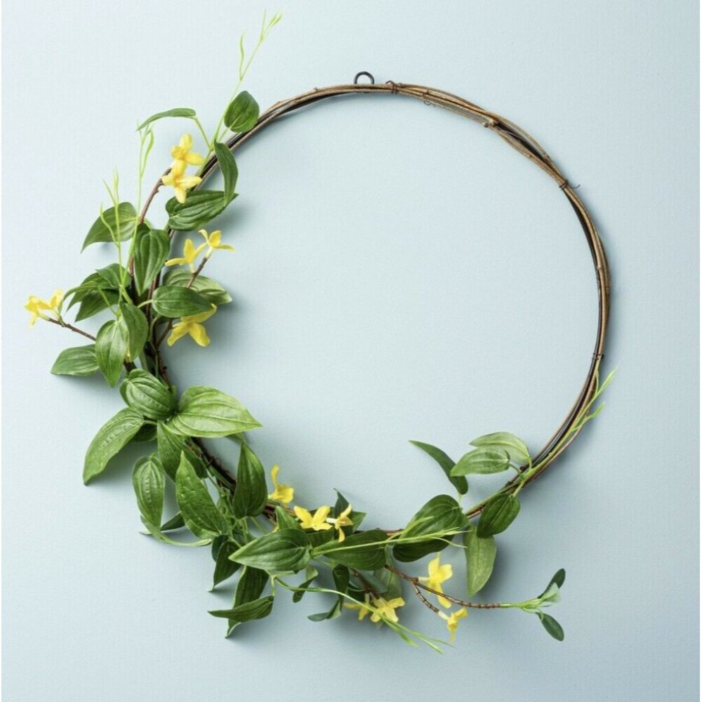 13.5" Faux Forsythia Flower Wreath - Hearth & Hand with Magnolia